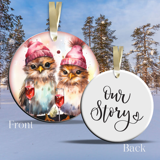 Our Story Funny Bird Christmas Ceramic Ornament 45-11