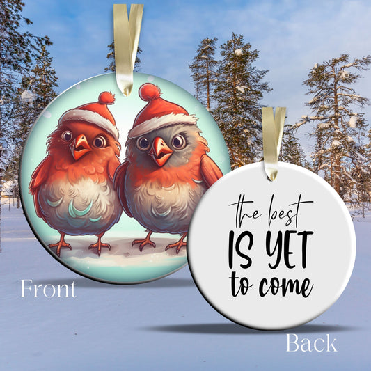 The Best is Yet to Come Funny Bird Christmas Ceramic Ornament 45-28