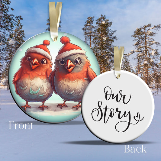 Our Story Funny Bird Christmas Ceramic Ornament 45-29