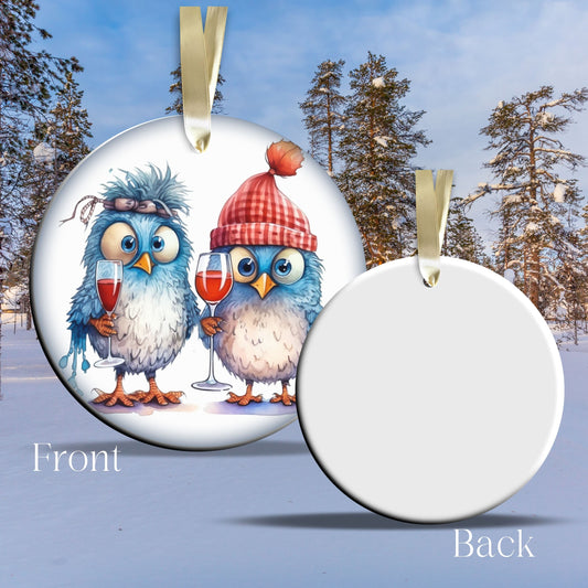 Funny Bird Christmas Ceramic Ornament 45-31