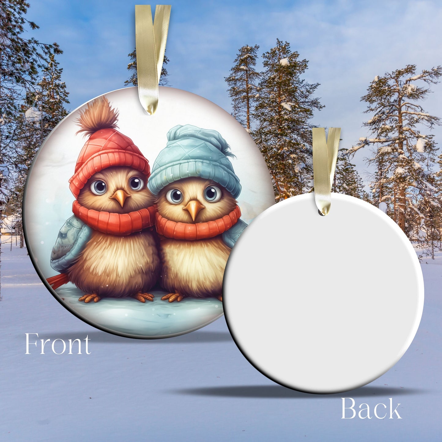 Funny Bird Christmas Ceramic Ornament 45-43