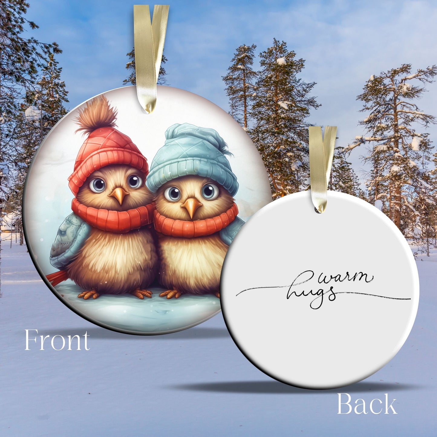 Funny Bird Christmas Ceramic Ornament 45-43