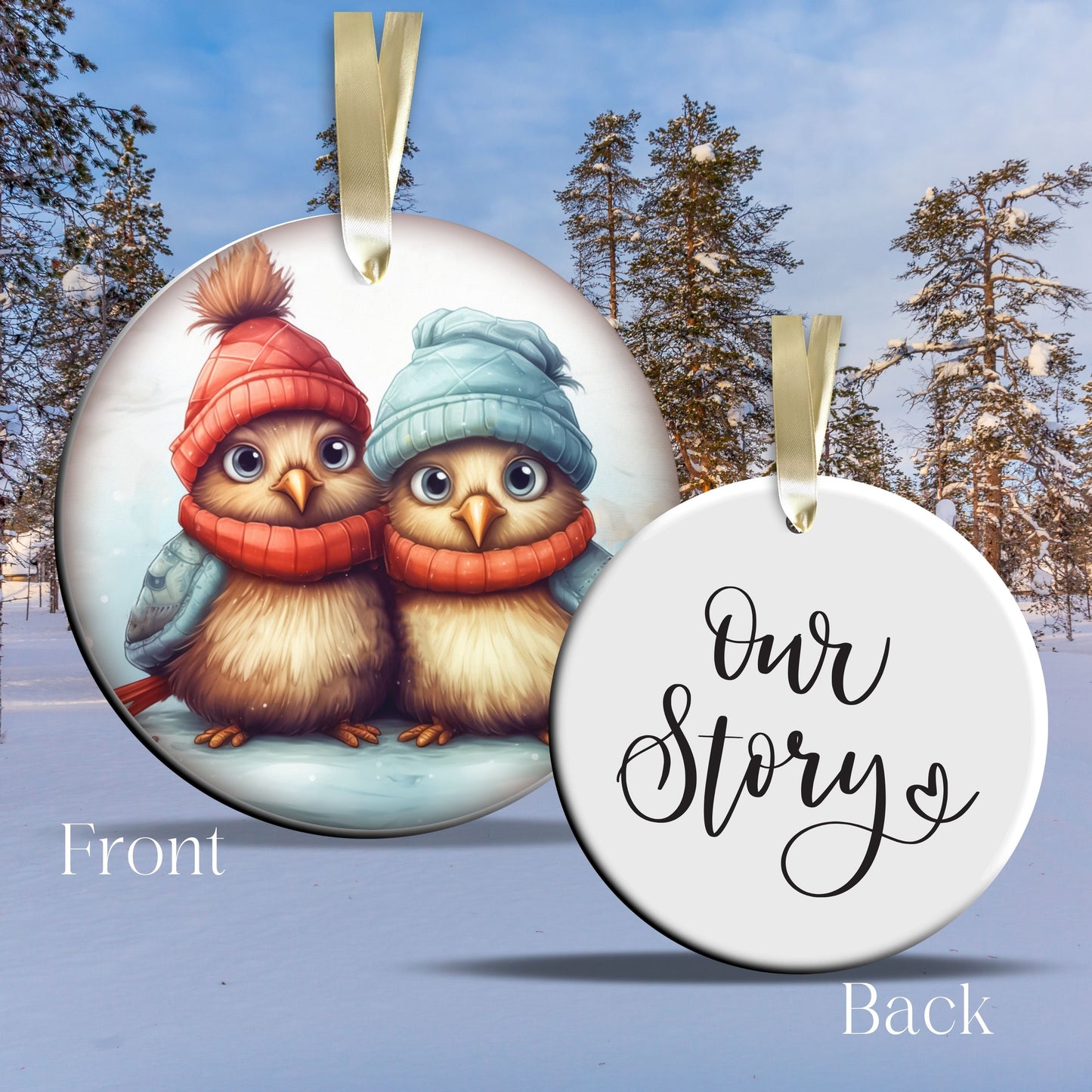 Funny Bird Christmas Ceramic Ornament 45-43