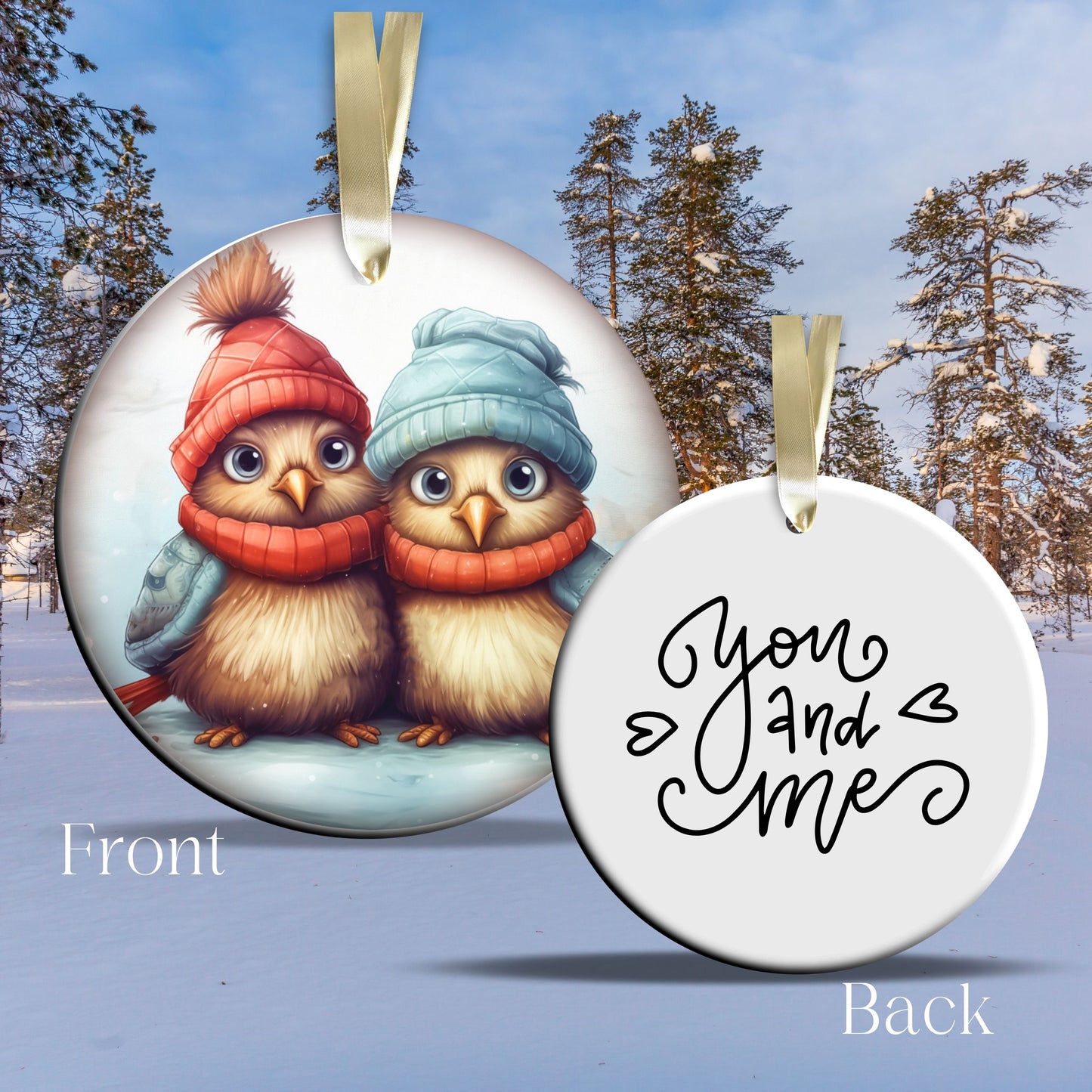 Funny Bird Christmas Ceramic Ornament 45-43