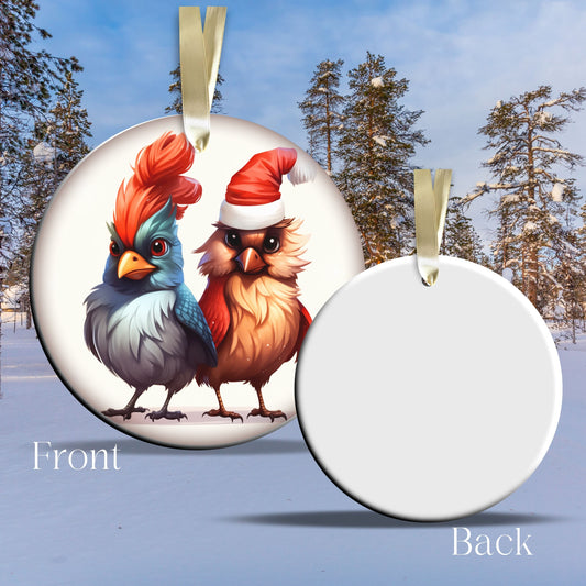 Funny Bird Christmas Ceramic Ornament 45-55