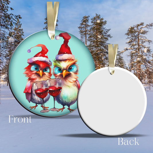 Funny Bird Christmas Ceramic Ornament 45-67