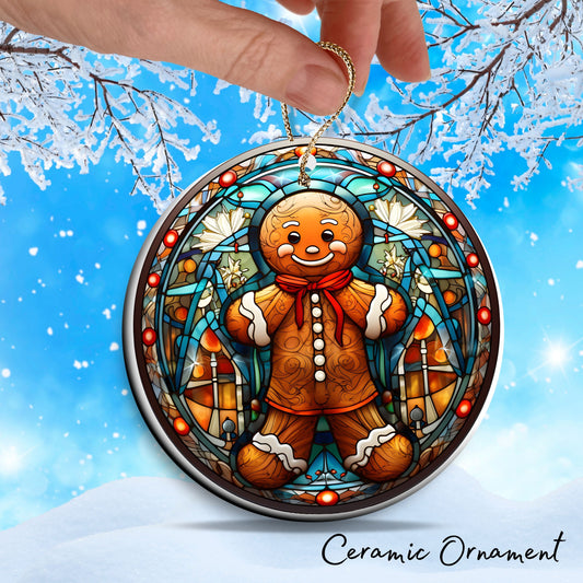 Gingerbread Man Christmas Ceramic Ornament 15-27