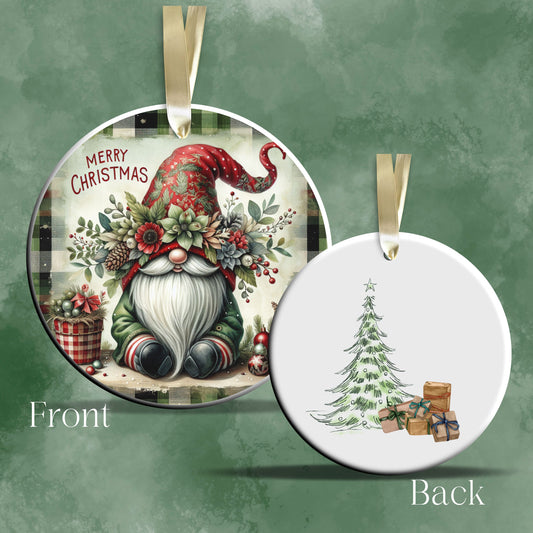 Gnome Christmas Ceramic Ornament 32-26
