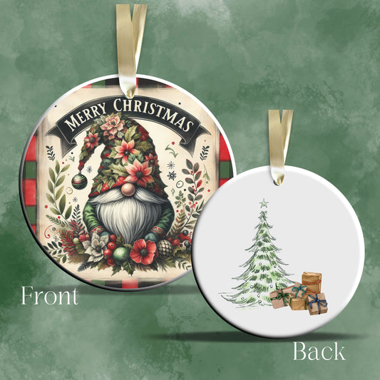 Gnome Christmas Ceramic Ornament 32-28