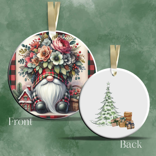 Gnome Christmas Ceramic Ornament 32-29