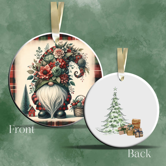 Gnome Christmas Ceramic Ornament 32-30