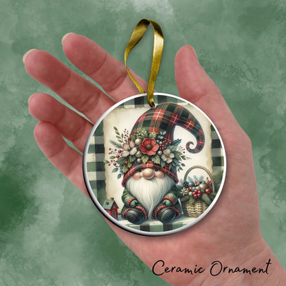 Gnome Christmas Ceramic Ornament 32-31
