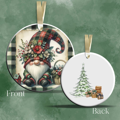 Gnome Christmas Ceramic Ornament 32-31