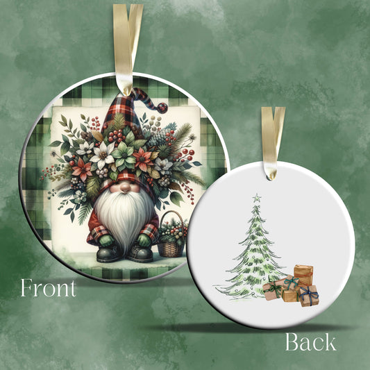 Gnome Christmas Ceramic Ornament 32-32