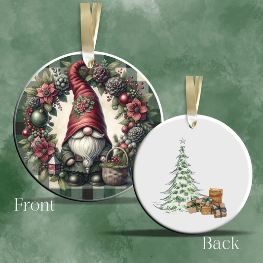 Gnome Christmas Ceramic Ornament 32-33