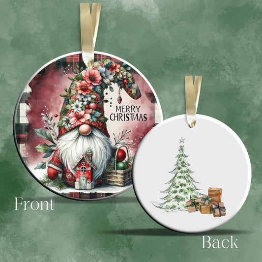 Gnome Christmas Ceramic Ornament 32-36