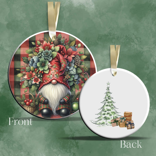Gnome Christmas Ceramic Ornament 32-39