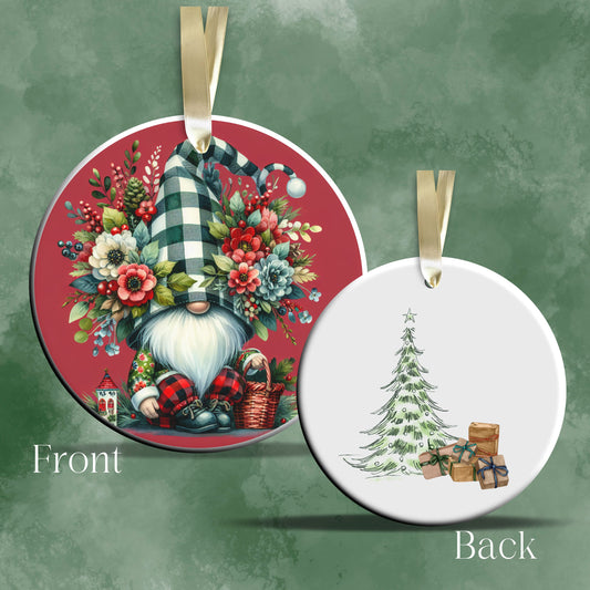 Gnome Christmas Ceramic Ornament 32-40