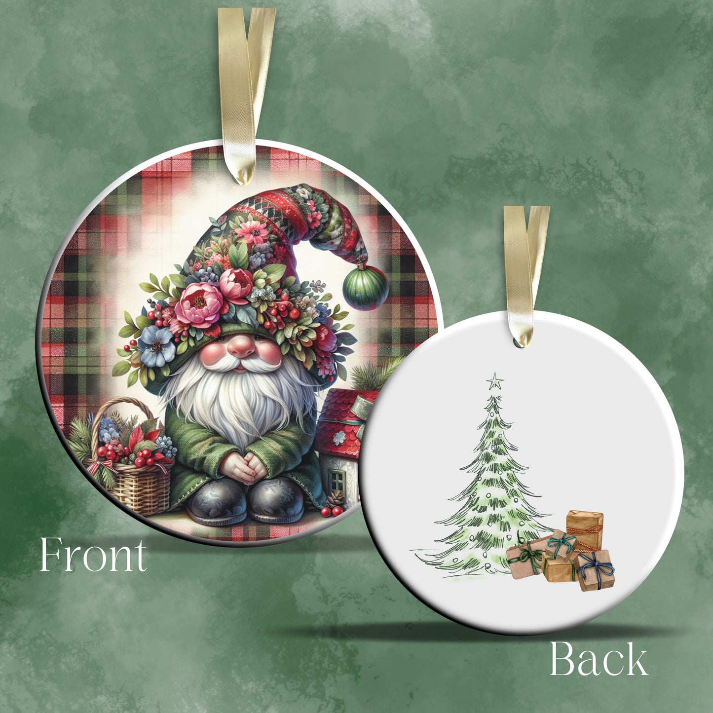 Gnome Christmas Ceramic Ornament 32-41