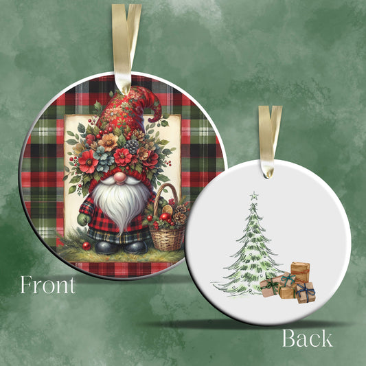 Gnome Christmas Ceramic Ornament 32-43