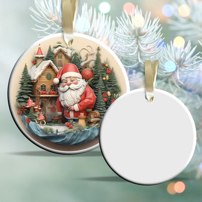Whimsical Gnome Christmas Ceramic Ornament 70-03