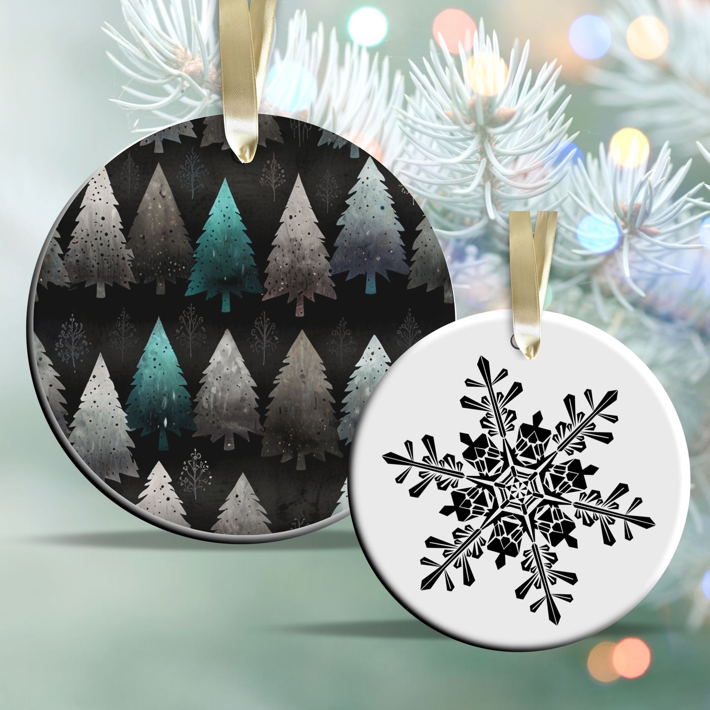 Gothic Christmas Decor Ceramic Ornament 64-05