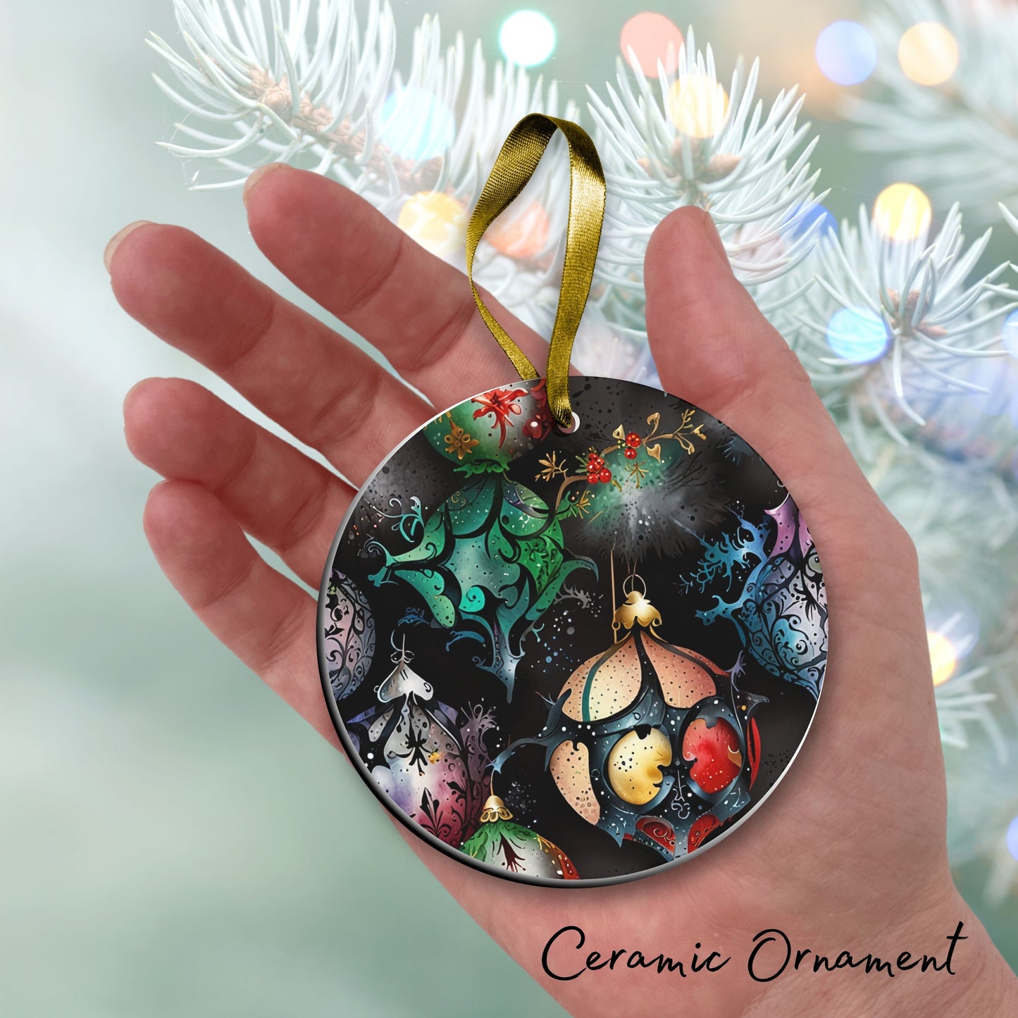 Gothic Christmas Decor Ceramic Ornament 64-13