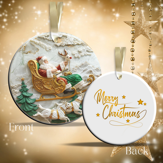 Christmas Santa Ceramic Ornament 34-27