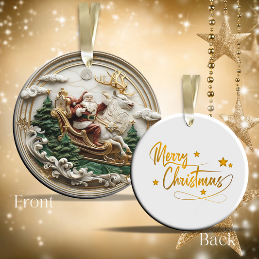 Christmas Santa Ceramic Ornament 34-28