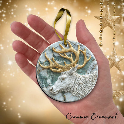 Christmas Reindeer Ceramic Ornament 34-32