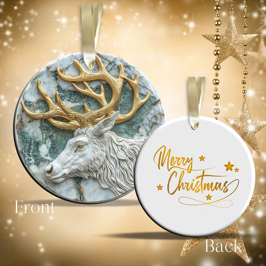 Christmas Reindeer Ceramic Ornament 34-32