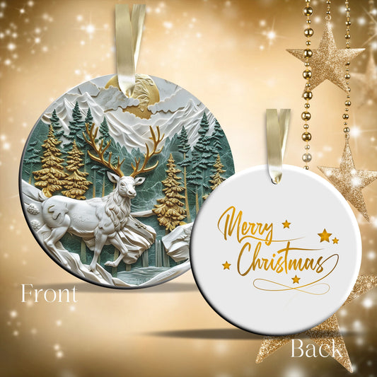 Christmas Reindeer Ceramic Ornament 34-34