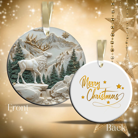 Christmas Reindeer Ceramic Ornament 34-35