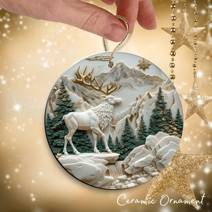 Christmas Reindeer Ceramic Ornament 34-35