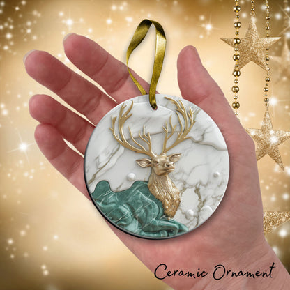 Christmas Reindeer Ceramic Ornament 34-57