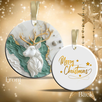 Christmas Reindeer Ceramic Ornament 34-58