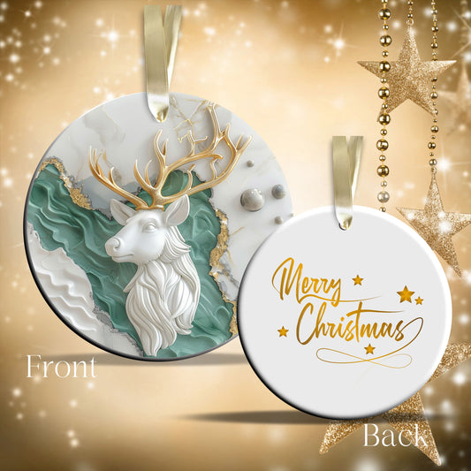 Christmas Reindeer Ceramic Ornament 34-58