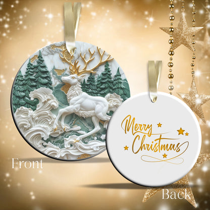 Christmas Reindeer Ceramic Ornament 34-76