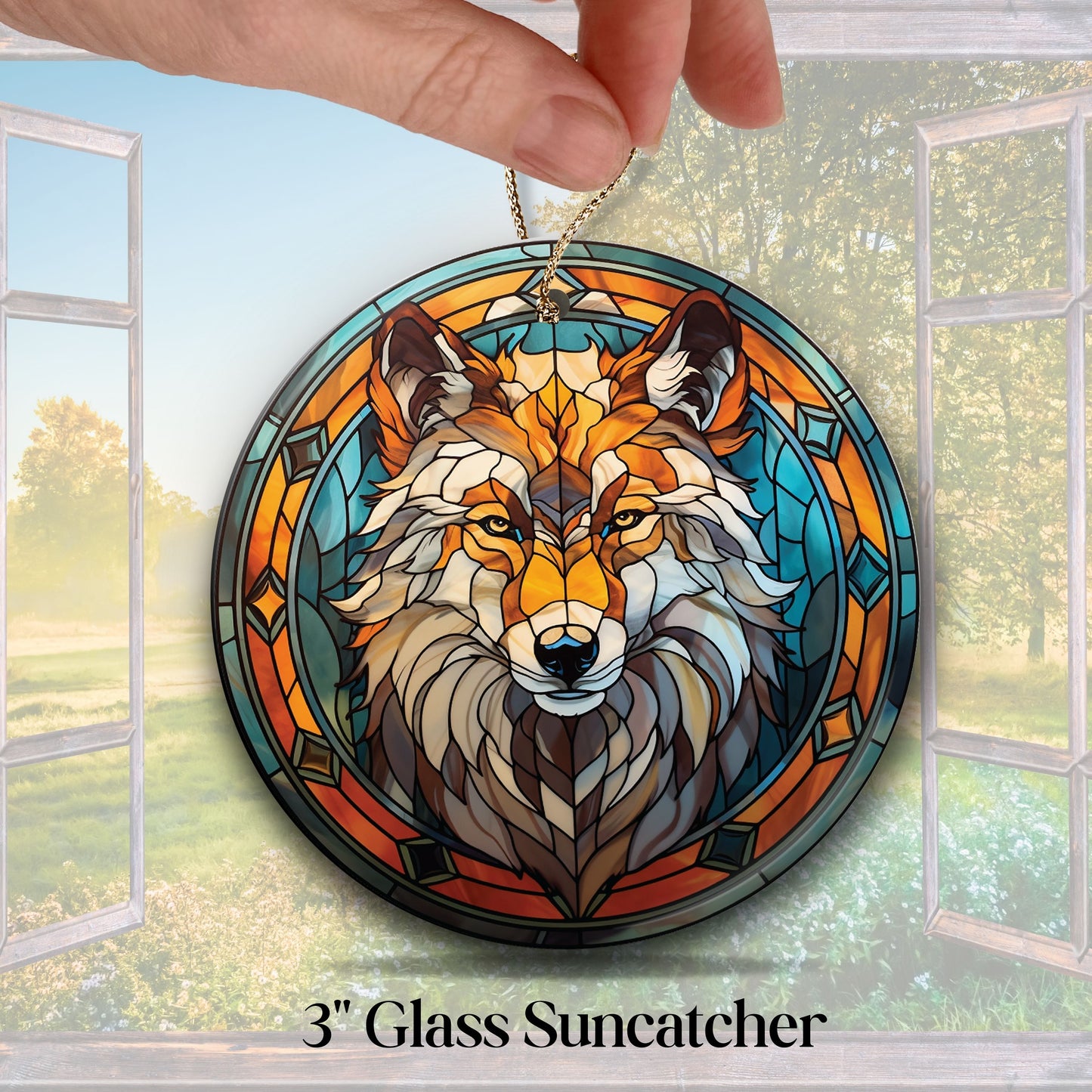 Grey Wolf Suncatcher for Windows 144-01