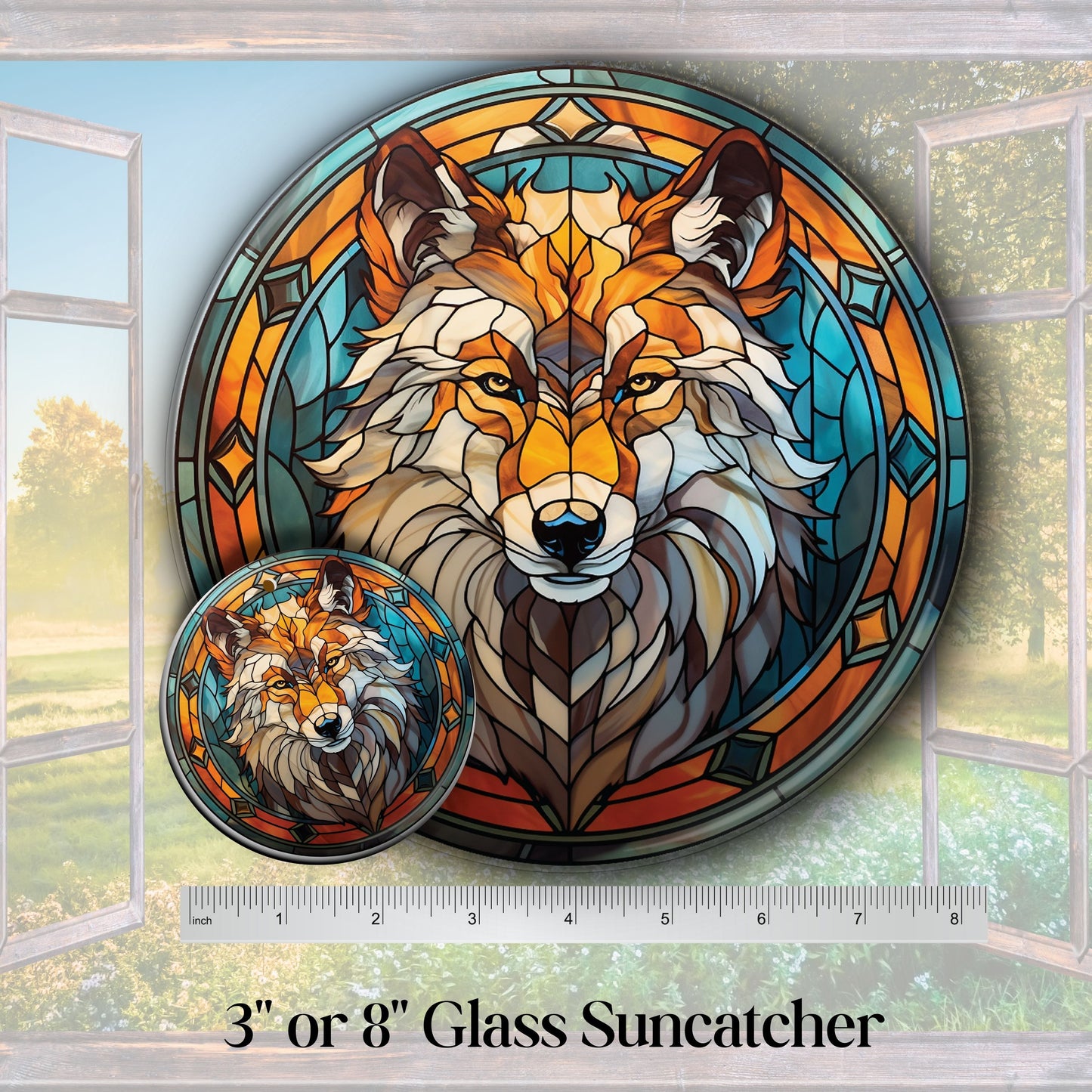 Grey Wolf Suncatcher for Windows 144-01