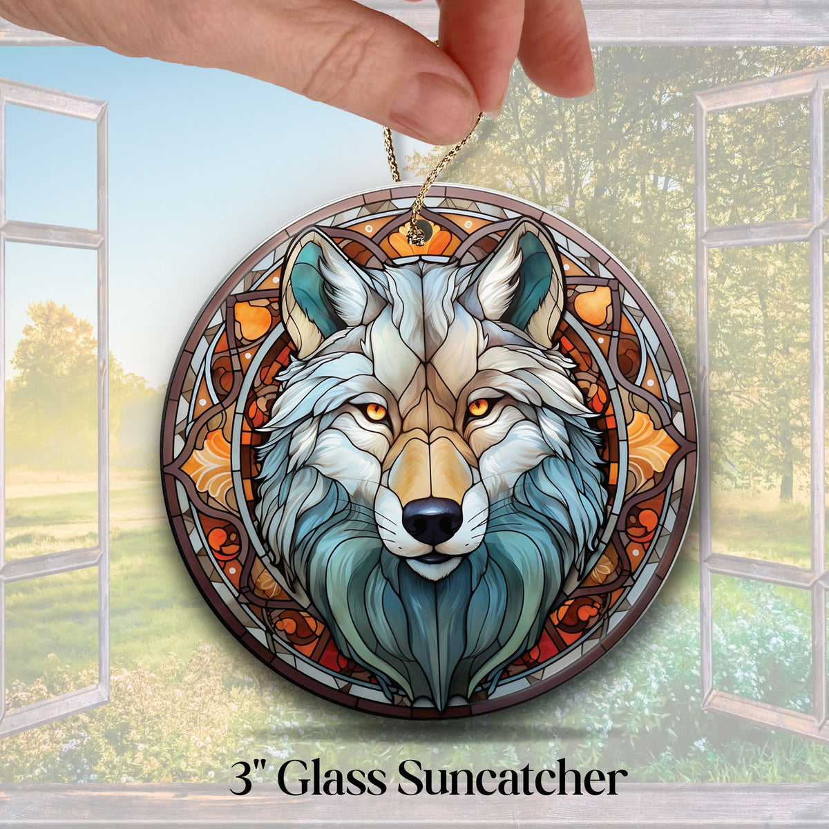 Grey Wolf Suncatcher for Windows 144-02