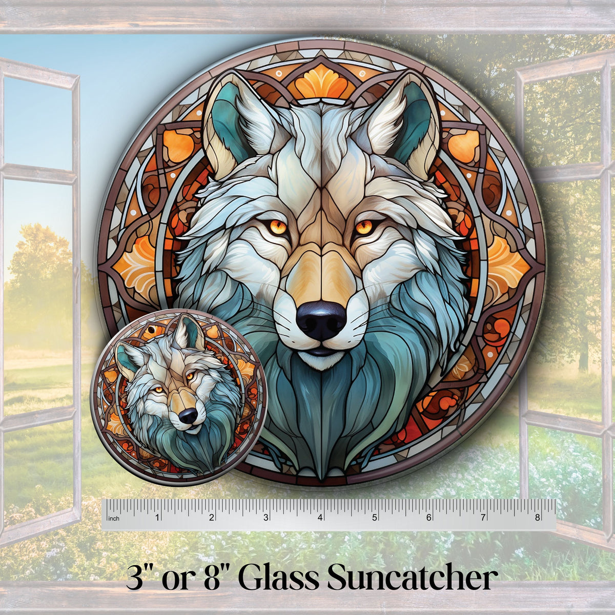 Grey Wolf Suncatcher for Windows 144-02