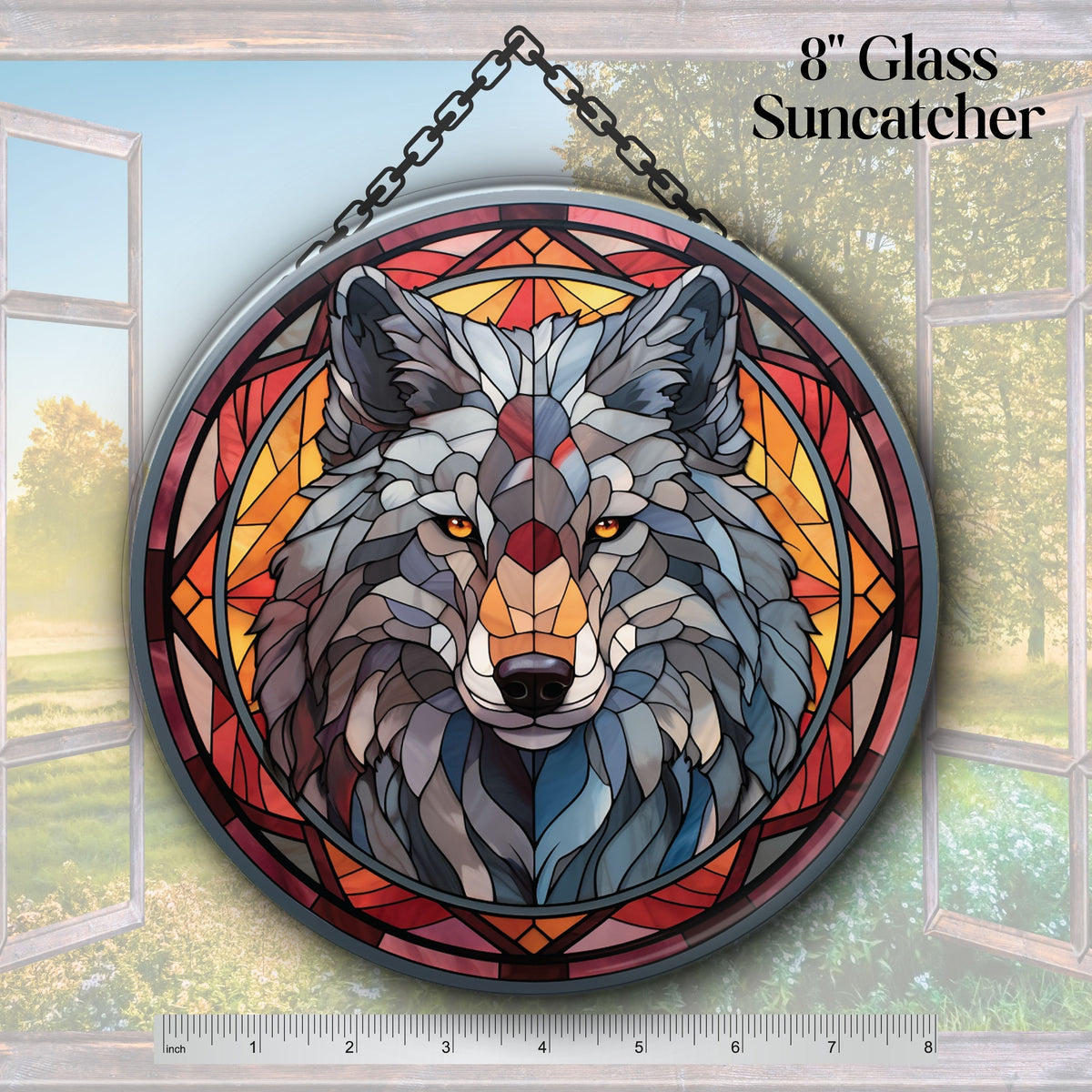 Grey Wolf Suncatcher for Windows 144-03