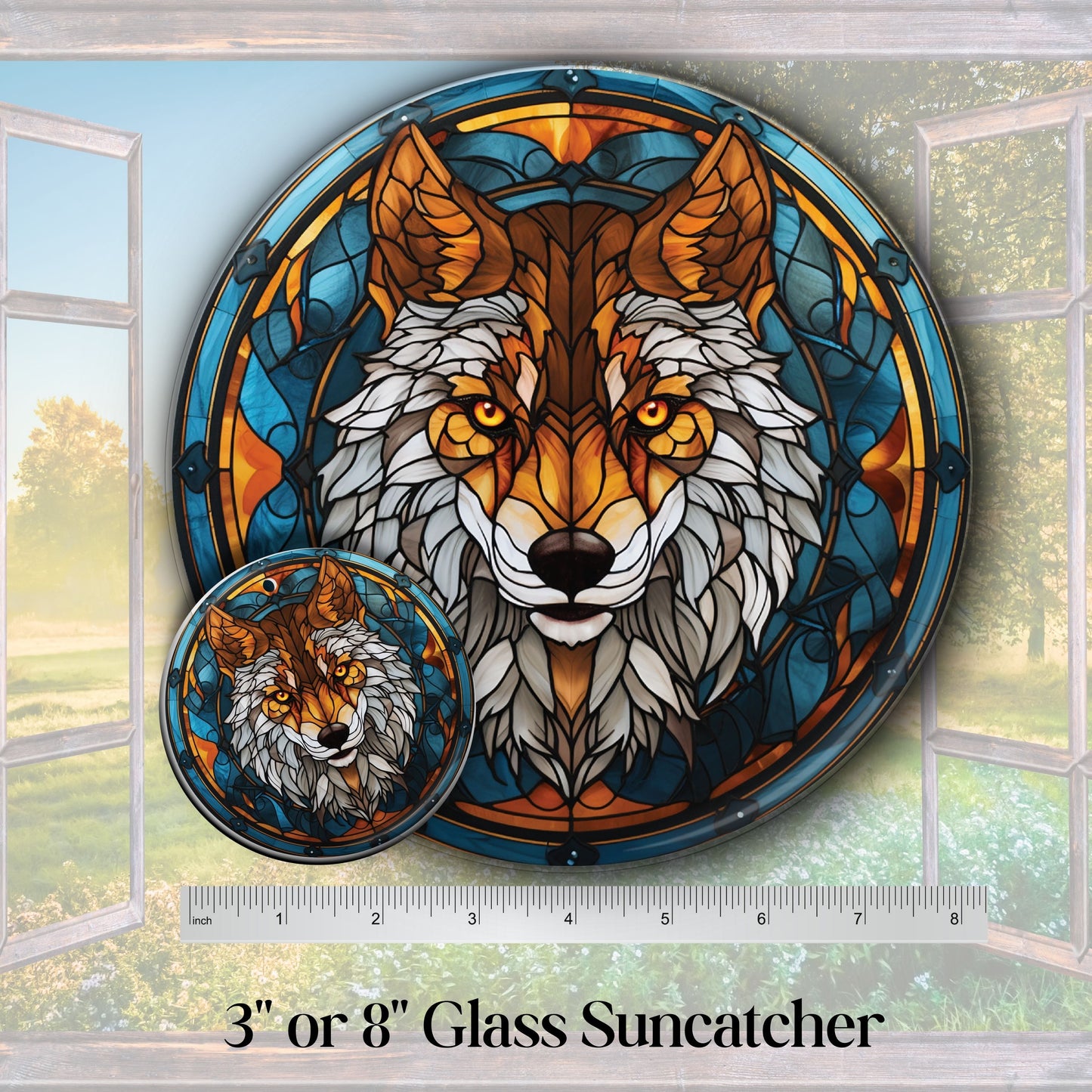 Grey Wolf Suncatcher for Windows 144-04