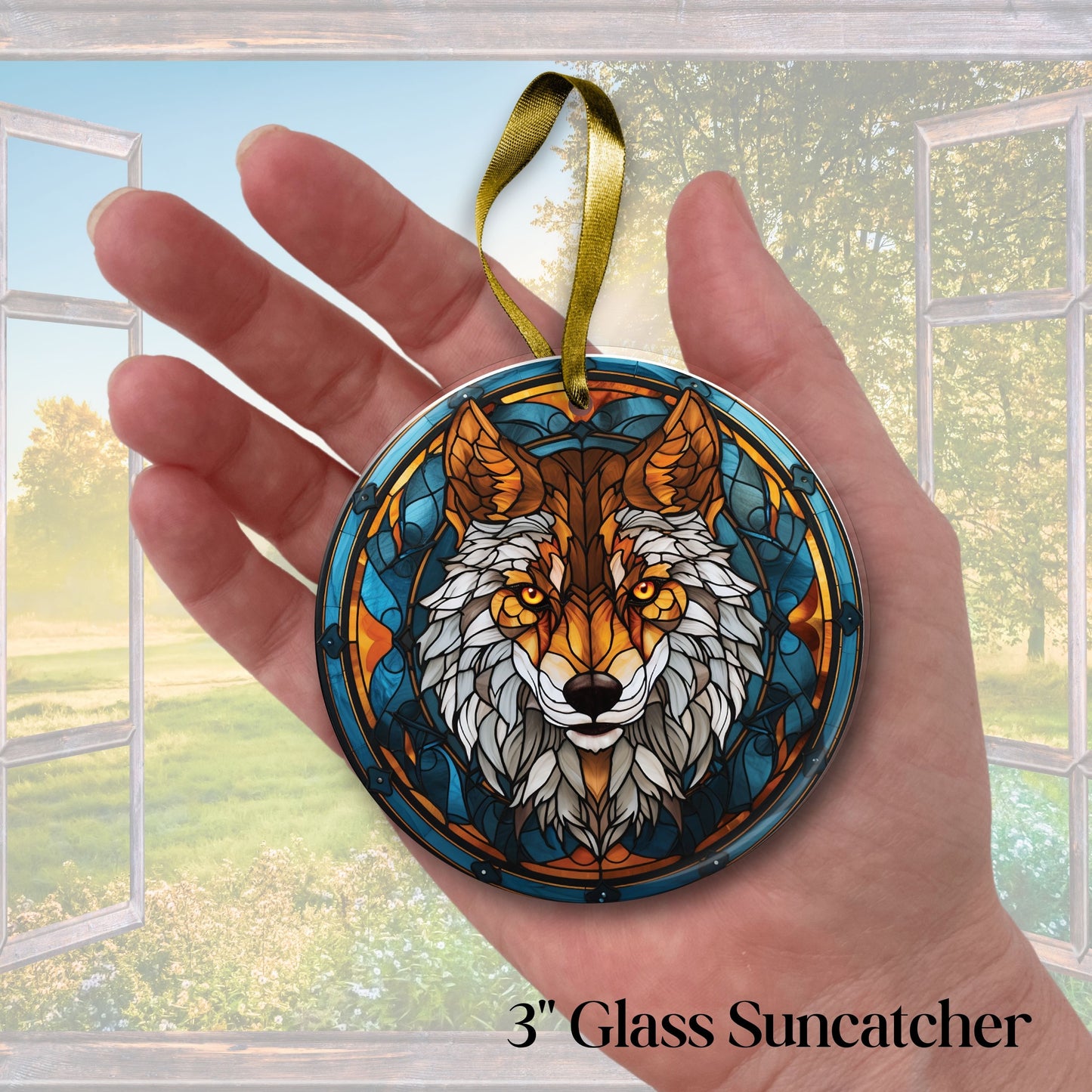 Grey Wolf Suncatcher for Windows 144-04