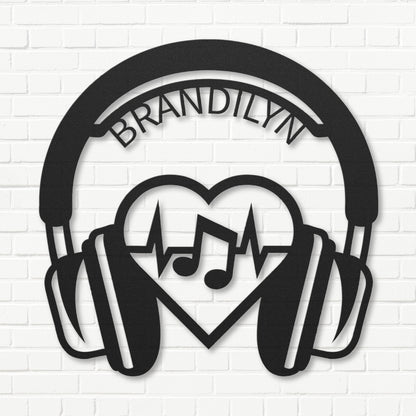 Groovy Music Headphones - Metal Sign