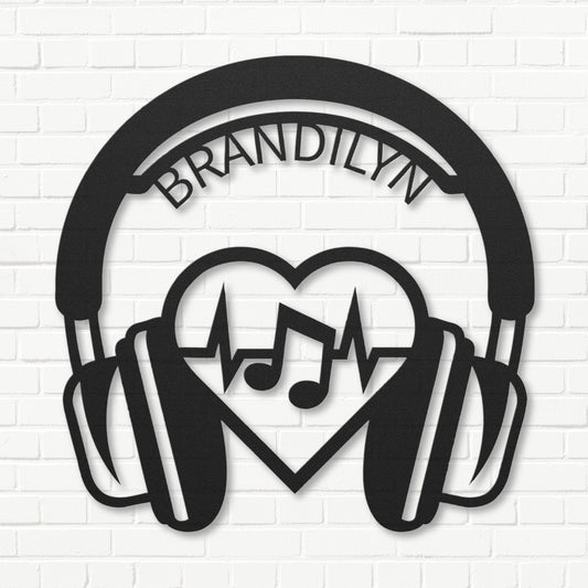 Groovy Music Headphones - Metal Sign