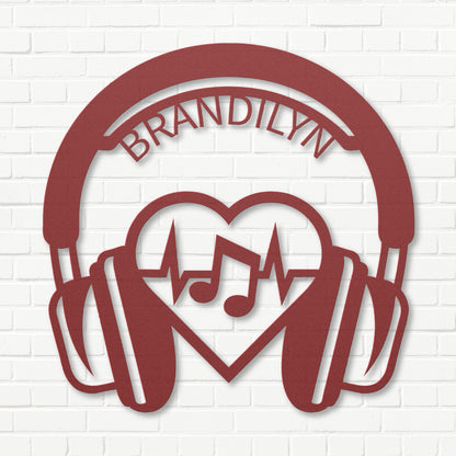 Groovy Music Headphones - Metal Sign