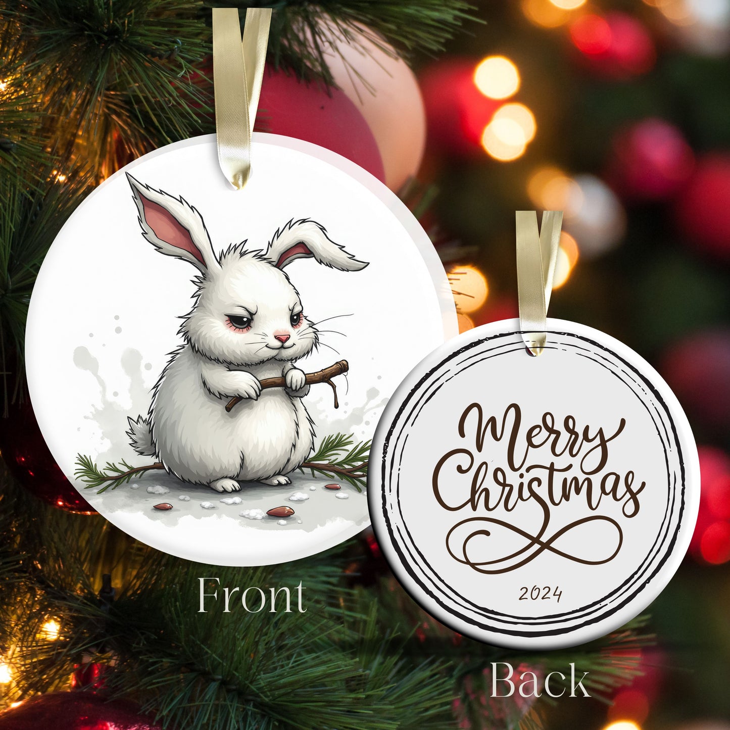 Grumpy Christmas Critter Rabbit 100-05