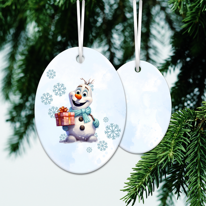 Happy Snowman Ceramic Ornament 30-38